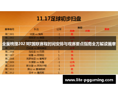 全面梳理2023欧国联赛程时间安排与观赛要点指南全方解读篇章